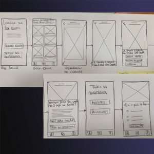 parcours utilisateurs en mode sketch (feuille et crayon)