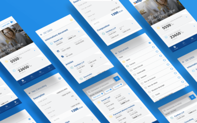 des mockups format mobile pour représenter le cas client EBP